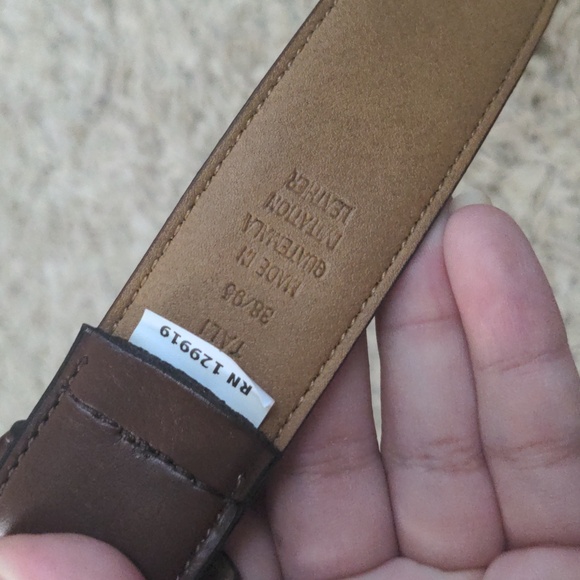 Dark Brown Faux Leather Neutral Tall Belt - Picture 3 of 3